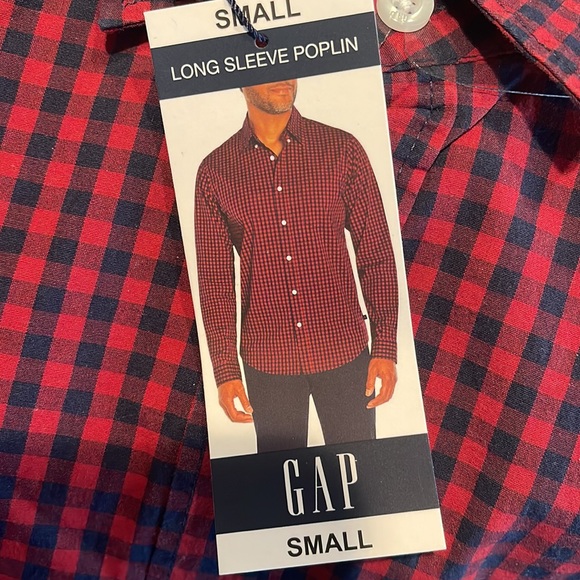 NWT GAP Men’s Long Sleeve Poplin Button Up Stretch Plaid Shirt - Picture 5 of 6